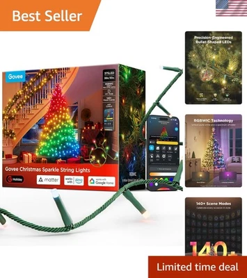 Christmas Sparkle String Lights 99ft, RGBWIC String Lights with 375 Bullet-He... - Image 1 of 4