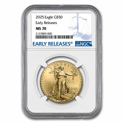 2025 1 oz American Gold Eagle MS-70 NGC (Early Releases) - Image 1 of 3