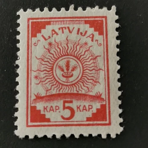 Letonia:1919 como edición anterior - perforado, 5 K. (sello coleccionable). Foto 1 de 1