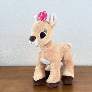 Dan Dee Rudolph Red Nosed Reindeer Clarice Plush Stuffed Animal 12" Pink Bow T71 - Picture 1 of 10