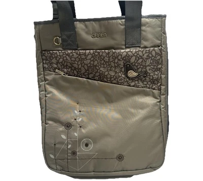 Chala Venture Expandable Zip Around Large Tote  RFID Pocket,Bird, Khaki - Image 1 of 4