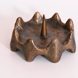 Kerzenleuchter Kerzenständer Bronze sakral brutalistisch 1,8kg, 14,5cm Krone - Picture 1 of 10
