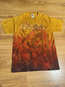 Camiseta Harley Davidson Tie Dye Fire Talla Grande Roble Lawn Illinois - Imagen 1 de 5