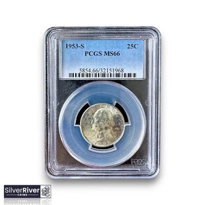 1953-S Washington Quarter (*Certified MS66 by PCGS*) - Picture 1 of 4