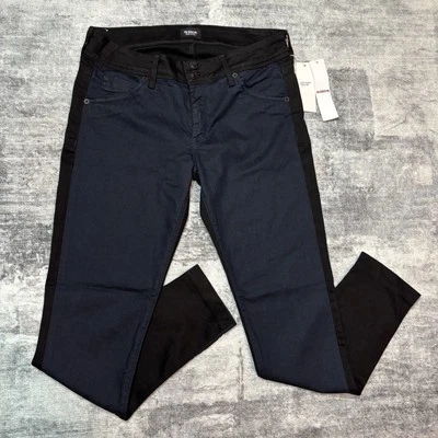 Pantalones de mezclilla Hudson Collin Vice Versa ajustados al tobillo azules negros para mujer 32x29 bolsillos con solapa Foto 1 de 4