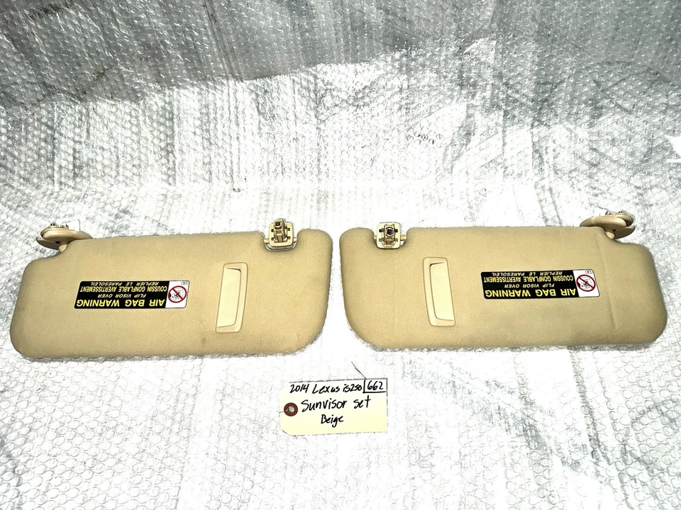 Conjunto de quebra-sol dianteiro esquerdo e direito Lexus IS250 2014-2015 bege bronzeado fabricante de equipamento original - Imagem 1 de 4