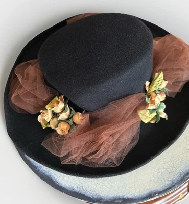 Sombrero De Colección Deborah Rhodes Mujer Lana Negra Damas Elegante Foto 1 de 4