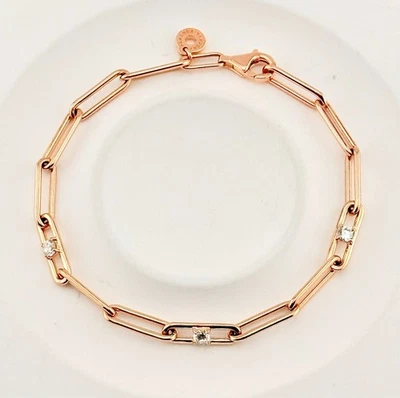 Nuevo Genuino Pandora ME Oro Rosa Eslabón Cadena y Piedras Pulsera 589177C01-18cm Foto 1 de 4