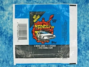 Topps Back To The Future II Card, Sticker & Gum Wax Packet Wrapper Empty 1989 - Zdjęcie 1 z 2