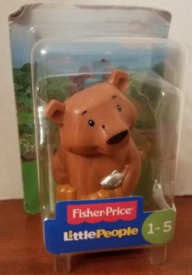 Fisher Price Little People  Zoo Safari Share Care Animal Bear w/ fish 2018 NIP - Image 1 of 4