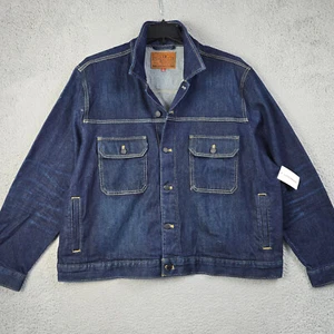 LUCKY BRAND Trucker Jacket MENS 2XL XXL BLUE OUTDOOR DENIM Stretch NWT - Picture 1 of 16
