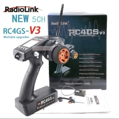 RadioLink RC4GS V3 2.4G 5CH 400M Range Remote Controller R6Fg Gyro Rc Boat Car - Image 1 of 4