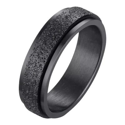 Stainless Steel Rotating Spinner Wedding  Ring Unisex, Men Women Fashion Jewelry - Image 1 of 3