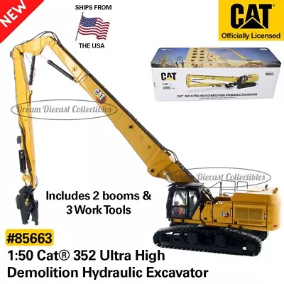 ⭐ 1:50 CATERPILLAR 352 ULTRA HIGH DEMOLITION EXCAVATOR DIECAST MASTERS 85663 ⭐ - Image 1 of 4
