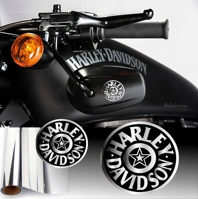 WORLDCUSTOMCHOPPER 2 Adesivi Stickers Cromati a specchio per specchietti Harley Davidson Custom
