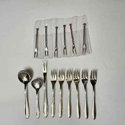 WMF Cromargan Germany Stainless Flatware Forks Spoons Cocktail Picks Mixed Lot - Image 1 of 4