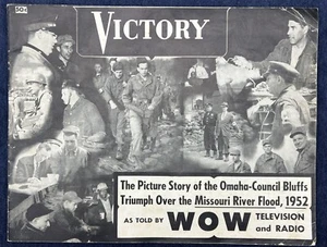 Vtg Victory 1952 Missouri River Omaha-Council Bluffs Flood WOW TV and Radio - Picture 1 of 8