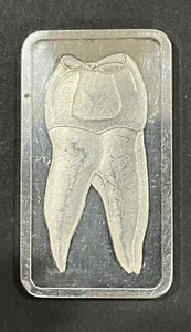 Rare 1oz 'The Tooth' Vintage Silver Art Bar (Degussa/Berlin Mint) - Picture 1 of 2