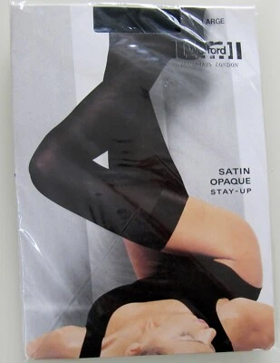 Absolut Brilliant, Da Nip: Wolford Satin Opaque Stay Up! Size S! Color:Black - Image 1 of 4