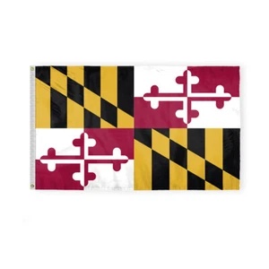 AGAS Maryland MD State Flag Single Sided Reverse Printed 200D Nylon Grommets - Picture 1 of 34