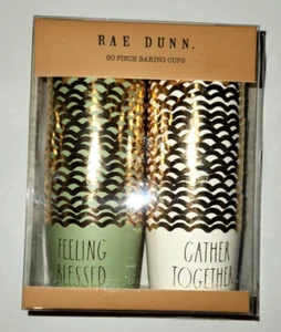 Tazas de hornear Rae Dunn otoño favor de acción de gracias borde festoneado sentirse bendecido - Imagen 1 de 2