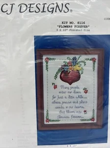 Kit de punto de cruz CJ Designs Flowers Forever Counted 8x10 308116 impresiones de Patsy - Imagen 1 de 8