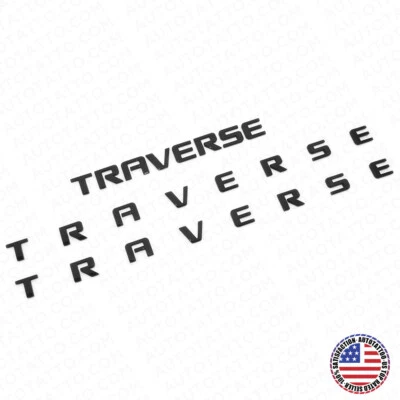 3x Chevy Traverse Front Door & Liftgate Badge Nameplate Logo Emblem Gloss Black - Image 1 of 4