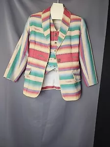 Vintage Southwestern Mexican Serape indische Decke Stil Jacke & Weste von EQUATOR S - Bild 1 von 22