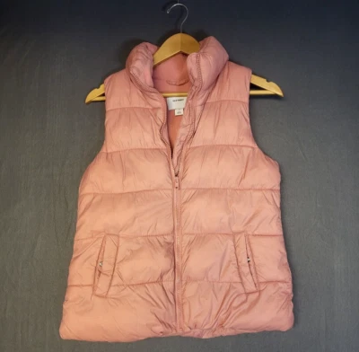 Old Navy Fleece Lined Puffer Vest Jacket Zip Up Sleeveless Pink Women's Size XS - Image 1 of 4