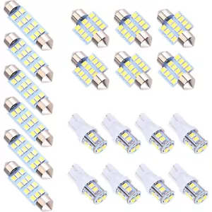 20pcs LED Interior Lights Bulbs Kit Car Trunk Dome License Plate Lamps 6000K T10 - Picture 1 of 13