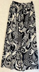 Vintage 70s Handmade Black White Maxi Skirt Sz 24” EVC - Picture 1 of 4