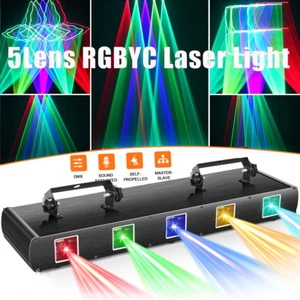 5 Lens 5 Beam RGBYC Party DJ Laser Stage Light Projector DMX Disco Show Light - Picture 1 of 12