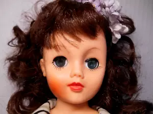 VTG 1950’s FASHION DOLL 18” Dress Bra Panty Jewelry Headdress Heels Twist Waist - Picture 1 of 18