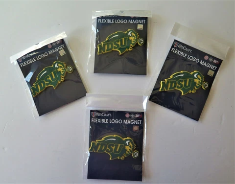 LOT OF FOUR (4) NORTH DAKOTA STATE BISON, FLEXIBLE MAGNETS FROM WINCRAFT Cover