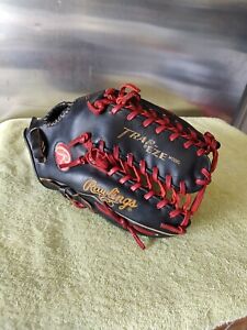 Rawlings PROTB24RL Heart of the Hide 12 3/4”Outfield Glove Trap-eze Red Laces