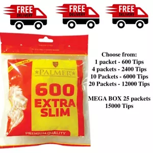 15000x PALMER Cigarette Filter EXTRA SLIM Tips Resealable Bag Smoking UK - Photo 1 sur 1