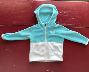 The North Face Baby Fleece Hoodie Jacket Aqua Infant 6-12 Months