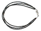 925 Silver Lock Gray Pyrite Gemstone 2 mm Beads 8" 3 Layer Strand Bracelet ED55