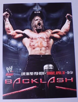 30 de abril Backlash King Triple H 2003 PPV WWE WWF pôster 12x16" luta livre 2 lados - Imagem 1 de 2