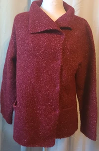 Abrigo Eileen Fisher - Frente a presión - Borgoña - Lana de alpaca seda mezcla de nailon - PL - Imagen 1 de 14