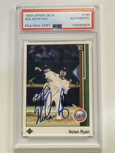 1989 Upper Deck Nolan Ryan #145 Autograph Auto Astros PSA DNA - Picture 1 of 2