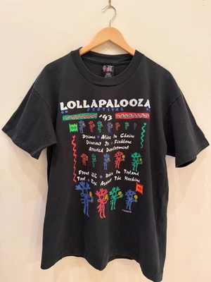 Camiseta Vintage Original 1993 Festival Lollapalooza Giant by Anvil Negra XL Foto 1 de 4