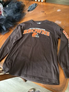 Vintage 90’s NFL Cleveland Browns Football Spellout Long Sleeve Shirt Size M - Bild 1 von 4