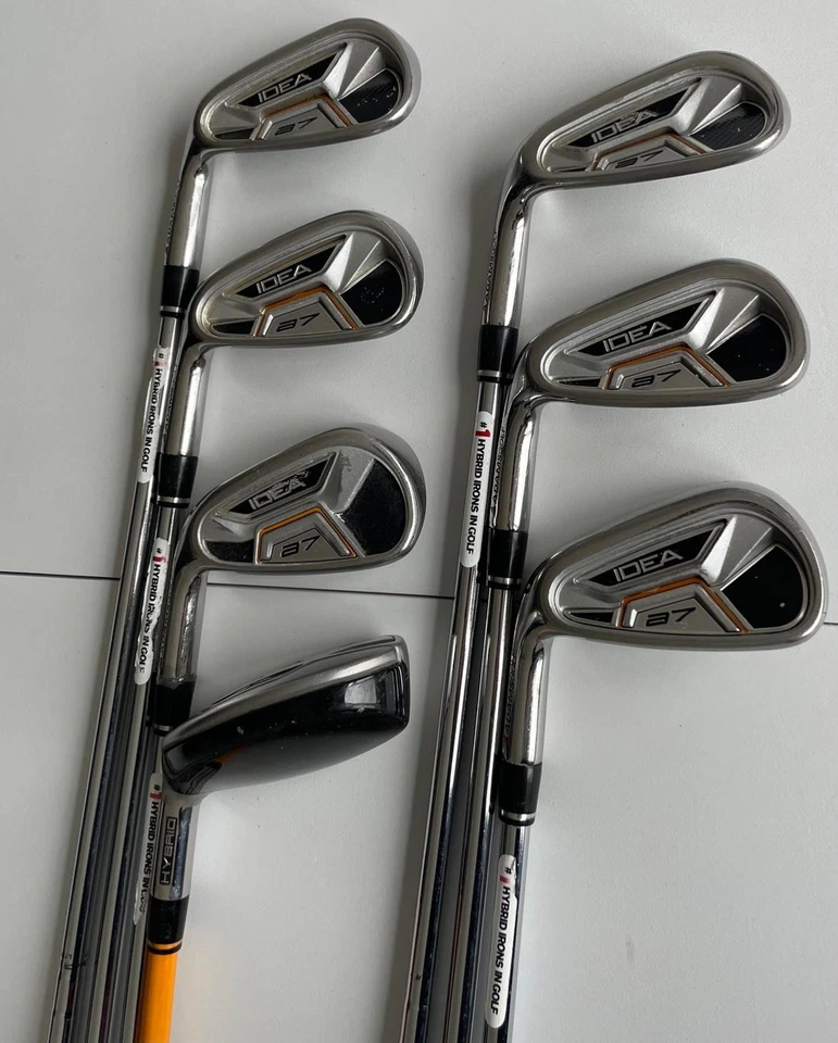 Left Hand Adams Idea A7 Irons (2009)/ 5-PW + 22* 4 hybrid/ Regular Flex shafts - Image 1 of 4