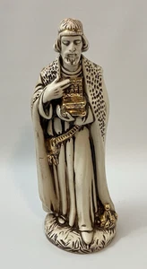 Statuina presepe saggio in piedi avorio stampo Holland - re con petto bordo oro - Foto 1 di 7
