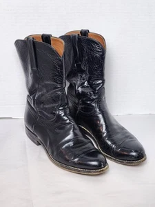 Botas de Vaquero LUCCHESE de Colección Cuero Negro Roper Western L6746 Para Hombre 9.5 D - Imagen 1 de 12
