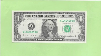 1985 ..UNCIRC $1  A 1066 4098 D  .... 1985  $1  A-D       NICE NOTE      FRN - Image 1 of 2