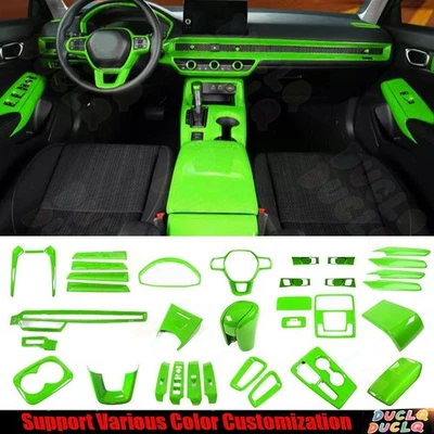 Juego completo 34* decoración interior coche verde brillante para Honda Civic 11th 2022-2025 Foto 1 de 4