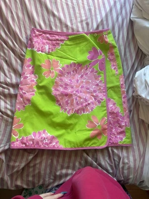 Falda envolvente vintage reversible marca blanca Lilly Pulitzer talla 6 Foto 1 de 3