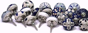 Multi Color 10 pc door Knob Ceramic Door Knobs Drawer Pulls Cupboard Handles Set - Picture 1 of 4
